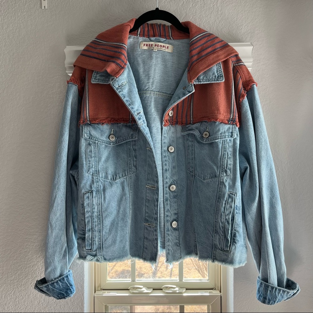 Free People Hooded Denim Jacket